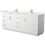 White / White Quartz Top / Brushed Gold Hardware