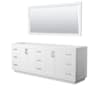 Wyndham Collection Miranda 84" Double Free Standing Vanity Cabinet - Less Vanity Top White / Brushed Nickel Hardware