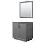 Wyndham Collection Strada 35" Single Free Standing Vanity Cabinet - Less Vanity Top Dark Gray / Matte Black Hardware