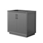 Wyndham Collection Strada 35" Single Free Standing Vanity Cabinet Only - Less Vanity Top Dark Gray / Matte Black Hardware