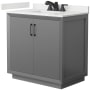 Dark Gray / White Quartz Top / Matte Black Hardware