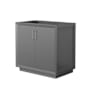 Wyndham Collection Strada 35" Single Free Standing Vanity Cabinet Only - Less Vanity Top Dark Gray / Brushed Nickel Hardware