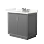 Wyndham Collection Strada 36" Free Standing Single Basin Vanity Set with Cabinet and Quartz Vanity Top Dark Gray / Giotto Quartz Top / Brushed Nickel Hardware