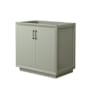 Wyndham Collection Strada 35" Single Free Standing Vanity Cabinet Only - Less Vanity Top Light Green / Matte Black Hardware