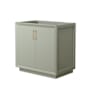 Wyndham Collection Strada 35" Single Free Standing Vanity Cabinet Only - Less Vanity Top Light Green / Satin Bronze Hardware
