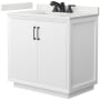 White / White Quartz Top / Matte Black Hardware