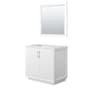 Wyndham Collection Strada 35" Single Free Standing Vanity Cabinet - Less Vanity Top White / Brushed Nickel Hardware