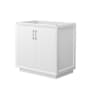 Wyndham Collection Strada 35" Single Free Standing Vanity Cabinet Only - Less Vanity Top White / Brushed Nickel Hardware
