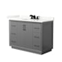 Wyndham Collection Strada 48" Free Standing Single Basin Vanity Set with Cabinet and Quartz Vanity Top Dark Gray / Giotto Quartz Top / Matte Black Hardware