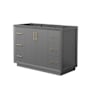 Wyndham Collection Strada 47" Single Free Standing Vanity Cabinet Only - Less Vanity Top Dark Gray / Satin Bronze Hardware