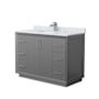 Wyndham Collection Strada 48" Free Standing Single Basin Vanity Set with Cabinet and Marble Vanity Top Dark Gray / Brushed Nickel Hardware