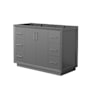 Wyndham Collection Strada 47" Single Free Standing Vanity Cabinet Only - Less Vanity Top Dark Gray / Brushed Nickel Hardware