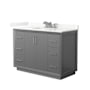 Wyndham Collection Strada 48" Free Standing Single Basin Vanity Set with Cabinet and Quartz Vanity Top Dark Gray / Giotto Quartz Top / Brushed Nickel Hardware
