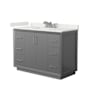 Wyndham Collection Strada 48" Free Standing Single Basin Vanity Set with Cabinet and Quartz Vanity Top Dark Gray / White Quartz Top / Brushed Nickel Hardware