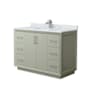 Wyndham Collection Strada 48" Free Standing Single Basin Vanity Set with Cabinet and Marble Vanity Top Light Green / Brushed Nickel Hardware