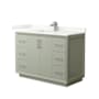 Wyndham Collection Strada 48" Free Standing Single Basin Vanity Set with Cabinet and Quartz Vanity Top Light Green / Giotto Quartz Top / Brushed Nickel Hardware