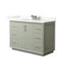Wyndham Collection Strada 48" Free Standing Single Basin Vanity Set with Cabinet and Quartz Vanity Top Light Green / Giotto Quartz Top / Brushed Nickel Hardware