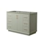 Wyndham Collection Strada 47" Single Free Standing Vanity Cabinet Only - Less Vanity Top Light Green / Satin Bronze Hardware