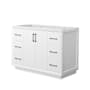 Wyndham Collection Strada 47" Single Free Standing Vanity Cabinet Only - Less Vanity Top White / Matte Black Hardware