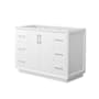 Wyndham Collection Strada 47" Single Free Standing Vanity Cabinet Only - Less Vanity Top White / Brushed Nickel Hardware