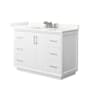 Wyndham Collection Strada 48" Free Standing Single Basin Vanity Set with Cabinet and Quartz Vanity Top White / Giotto Quartz Top / Brushed Nickel Hardware