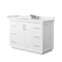 Wyndham Collection Strada 48" Free Standing Single Basin Vanity Set with Cabinet and Quartz Vanity Top White / White Quartz Top / Brushed Nickel Hardware
