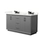 Wyndham Collection Strada 60" Free Standing Double Basin Vanity Set with Cabinet and Quartz Vanity Top Dark Gray / Giotto Quartz Top / Matte Black Hardware