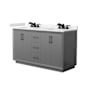 Wyndham Collection Strada 60" Free Standing Double Basin Vanity Set with Cabinet and Quartz Vanity Top Dark Gray / White Quartz Top / Matte Black Hardware