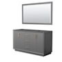 Wyndham Collection Strada 59" Double Free Standing Vanity Cabinet - Less Vanity Top Dark Gray / Satin Bronze Hardware