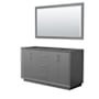 Wyndham Collection Strada 59" Double Free Standing Vanity Cabinet - Less Vanity Top Dark Gray / Brushed Nickel Hardware
