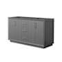 Wyndham Collection Strada 59" Double Free Standing Vanity Cabinet Only - Less Vanity Top Dark Gray / Brushed Nickel Hardware
