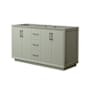 Wyndham Collection Strada 59" Double Free Standing Vanity Cabinet Only - Less Vanity Top Light Green / Matte Black Hardware