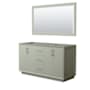 Wyndham Collection Strada 59" Double Free Standing Vanity Cabinet - Less Vanity Top Light Green / Brushed Nickel Hardware