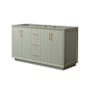 Wyndham Collection Strada 59" Double Free Standing Vanity Cabinet Only - Less Vanity Top Light Green / Satin Bronze Hardware