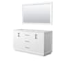 Wyndham Collection Strada 59" Double Free Standing Vanity Cabinet - Less Vanity Top White / Matte Black Hardware