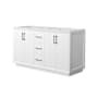 Wyndham Collection Strada 59" Double Free Standing Vanity Cabinet Only - Less Vanity Top White / Matte Black Hardware