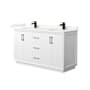 Wyndham Collection Strada 60" Free Standing Double Basin Vanity Set with Cabinet and Quartz Vanity Top White / Giotto Quartz Top / Matte Black Hardware