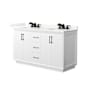 Wyndham Collection Strada 60" Free Standing Double Basin Vanity Set with Cabinet and Quartz Vanity Top White / Giotto Quartz Top / Matte Black Hardware