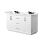 Wyndham Collection Strada 60" Free Standing Double Basin Vanity Set with Cabinet and Quartz Vanity Top White / White Quartz Top / Matte Black Hardware