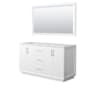 Wyndham Collection Strada 59" Double Free Standing Vanity Cabinet - Less Vanity Top White / Brushed Nickel Hardware