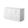 Wyndham Collection Strada 59" Double Free Standing Vanity Cabinet Only - Less Vanity Top White / Brushed Nickel Hardware