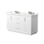Wyndham Collection Strada 60" Free Standing Double Basin Vanity Set with Cabinet and Quartz Vanity Top White / Giotto Quartz Top / Brushed Nickel Hardware