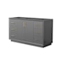 Wyndham Collection Strada 59" Single Free Standing Vanity Cabinet Only - Less Vanity Top Dark Gray / Satin Bronze Hardware
