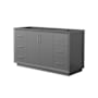 Wyndham Collection Strada 59" Single Free Standing Vanity Cabinet Only - Less Vanity Top Dark Gray / Brushed Nickel Hardware
