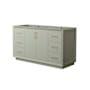 Wyndham Collection Strada 59" Single Free Standing Vanity Cabinet Only - Less Vanity Top Light Green / Satin Bronze Hardware