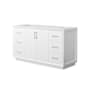Wyndham Collection Strada 59" Single Free Standing Vanity Cabinet Only - Less Vanity Top White / Brushed Nickel Hardware