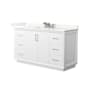 Wyndham Collection Strada 60" Free Standing Single Basin Vanity Set with Cabinet and Quartz Vanity Top White / Giotto Quartz Top / Brushed Nickel Hardware