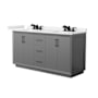 Wyndham Collection Strada 66" Free Standing Double Basin Vanity Set with Cabinet and Quartz Vanity Top Dark Gray / White Quartz Top / Matte Black Hardware