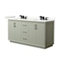 Wyndham Collection Strada 66" Free Standing Double Basin Vanity Set with Cabinet and Quartz Vanity Top Light Green / Giotto Quartz Top / Matte Black Hardware