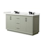 Wyndham Collection Strada 66" Free Standing Double Basin Vanity Set with Cabinet and Quartz Vanity Top Light Green / White Quartz Top / Matte Black Hardware